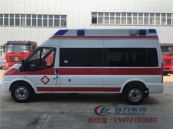 福特V348新世代 福星顶监护型救护车 带设备托盘